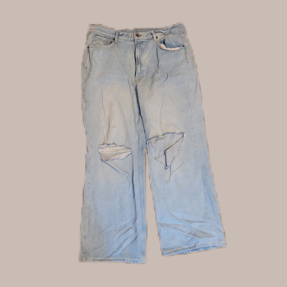 Plus Size Arizona Jean Co. Highest Rise Light Wash Ripped Jeans Size 19